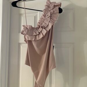 Express Blush Ruffled Bodysuit